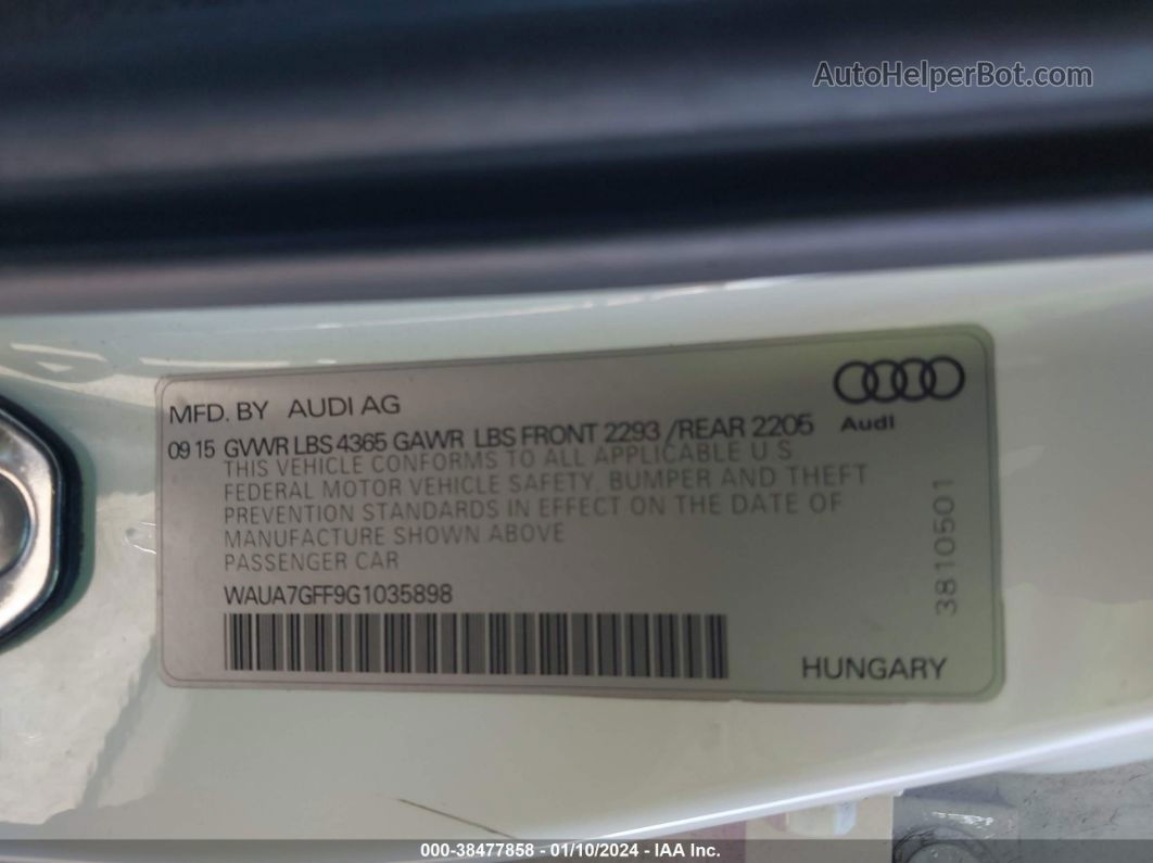 2016 Audi A3 1.8t Premium Черный vin: WAUA7GFF9G1035898