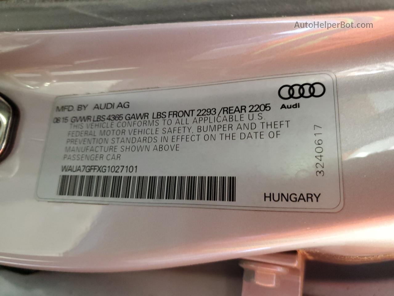 2016 Audi A3 Premium Серый vin: WAUA7GFFXG1027101