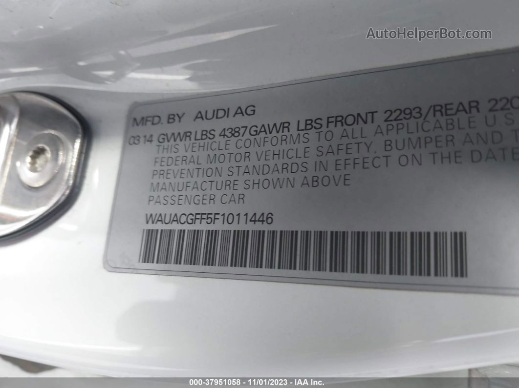 2015 Audi A3 1.8t Premium White vin: WAUACGFF5F1011446