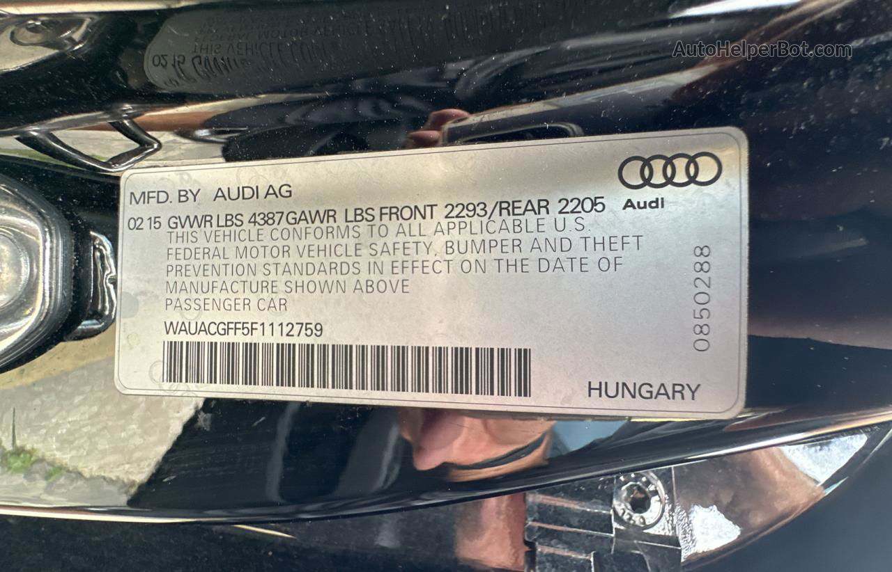 2015 Audi A3 Premium Черный vin: WAUACGFF5F1112759