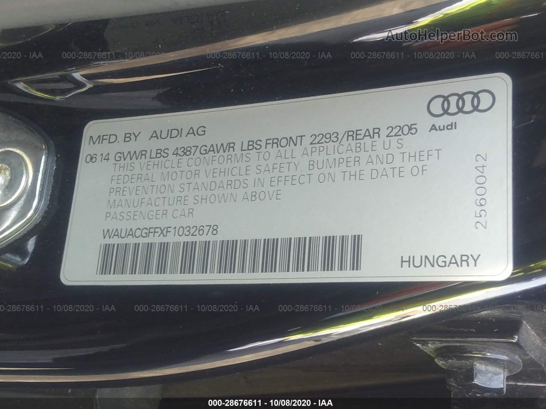 2015 Audi A3 1.8t Premium Черный vin: WAUACGFFXF1032678