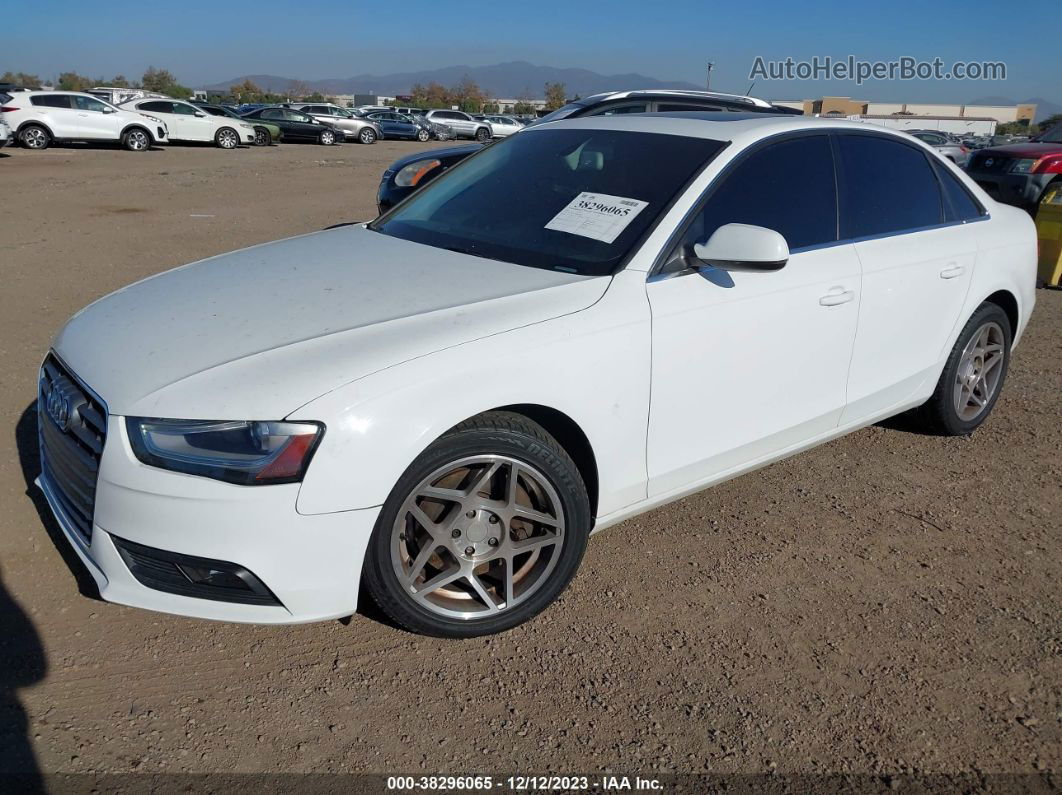 2013 Audi A4 2.0t Premium White vin: WAUAFAFL0DA046029