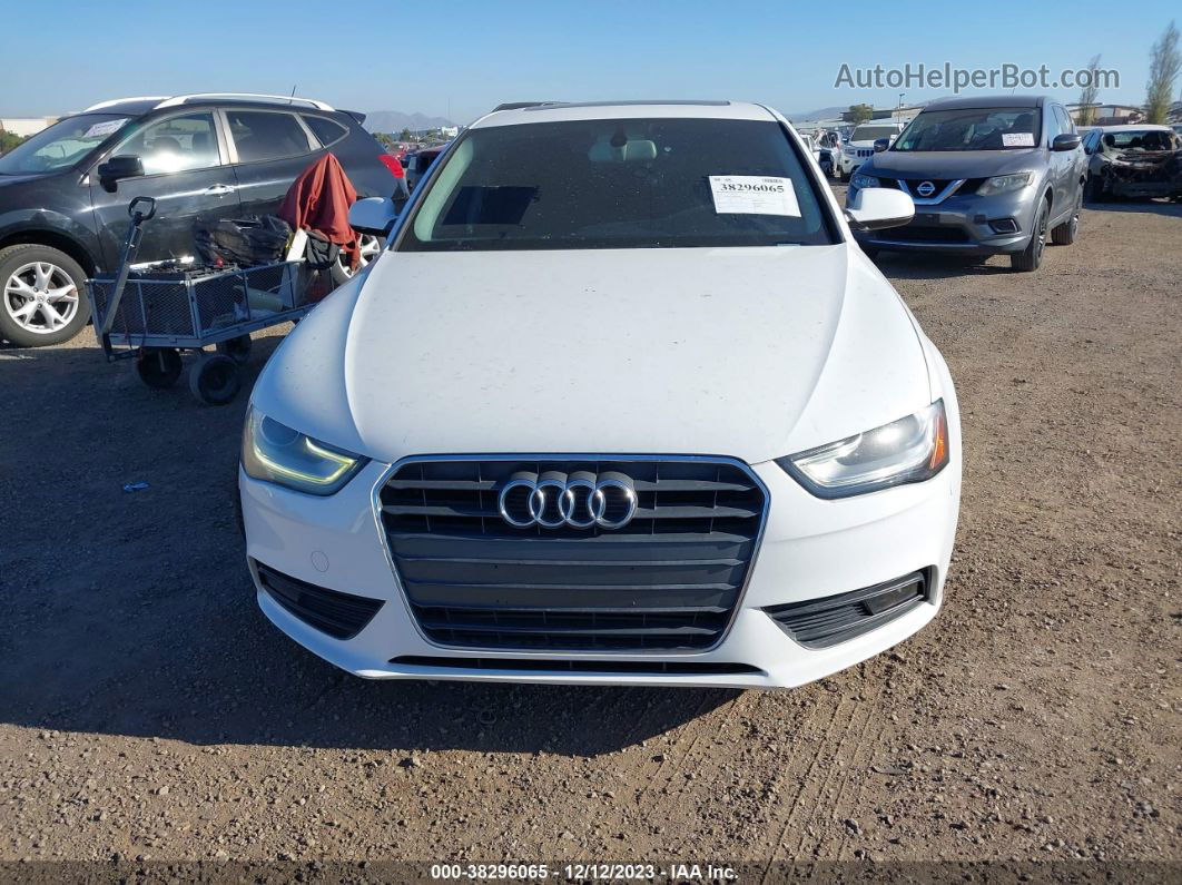 2013 Audi A4 2.0t Premium White vin: WAUAFAFL0DA046029