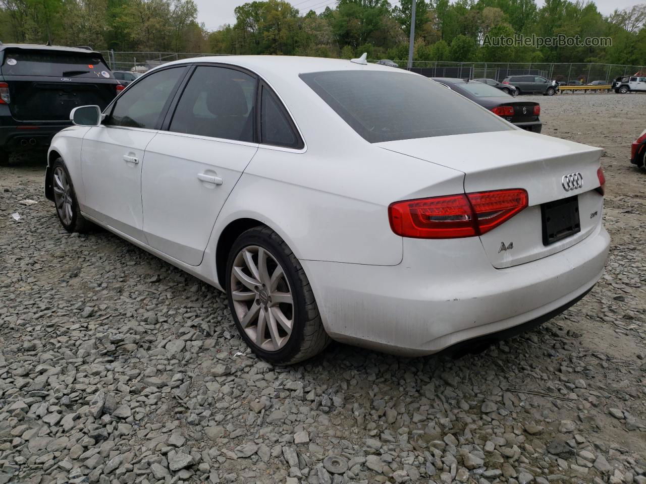 2013 Audi A4 Premium White vin: WAUAFAFL1DN049479