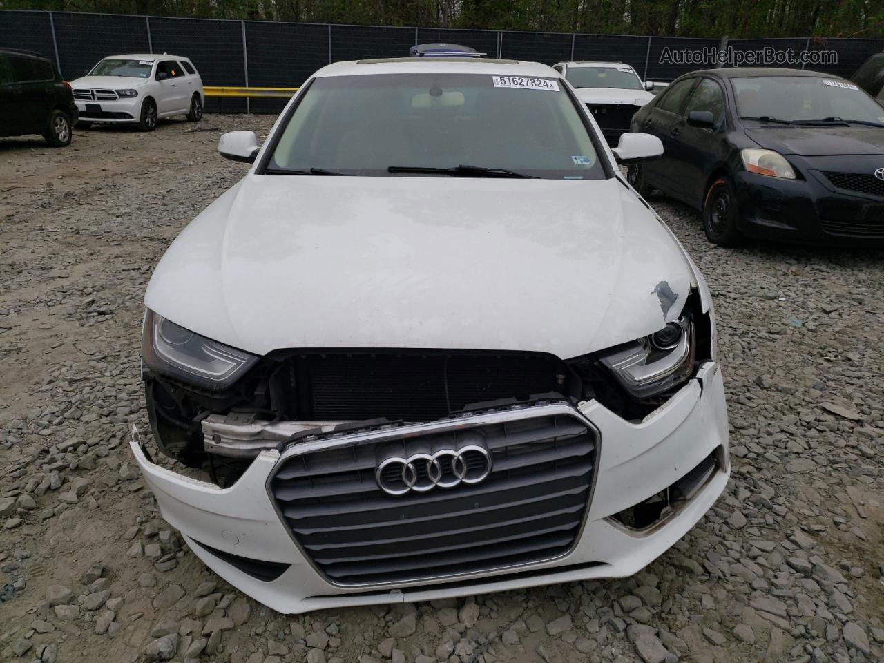 2013 Audi A4 Premium White vin: WAUAFAFL1DN049479