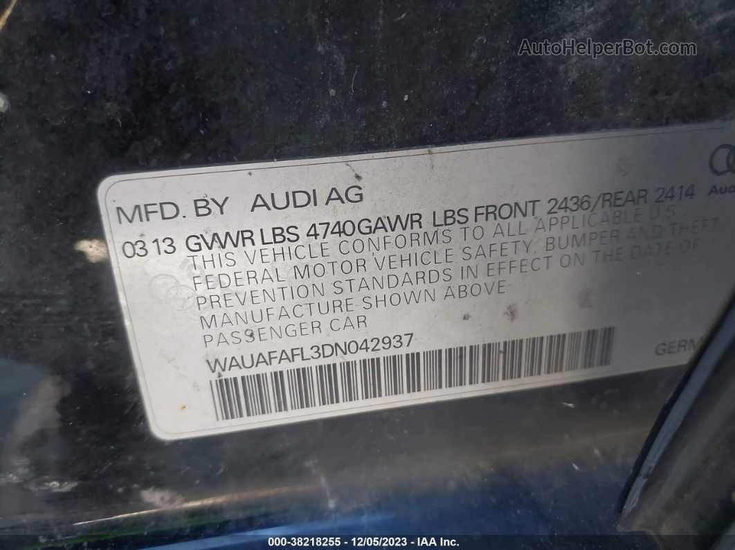 2013 Audi A4 2.0t Premium Black vin: WAUAFAFL3DN042937