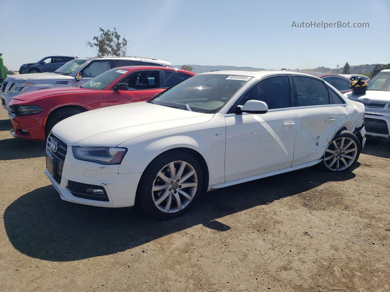 2014 Audi A4 Premium Белый vin: WAUAFAFL3EN020759