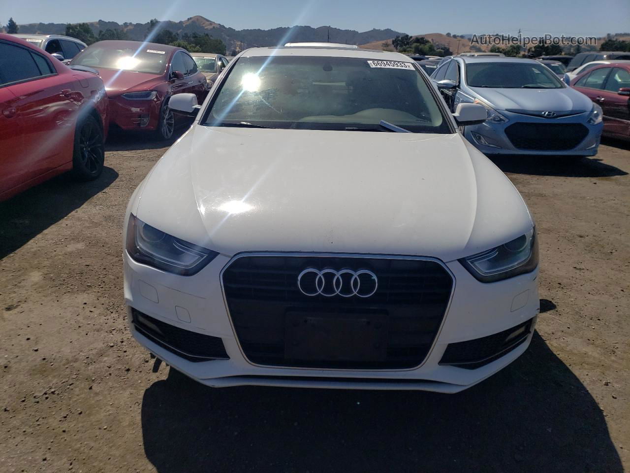 2014 Audi A4 Premium White vin: WAUAFAFL3EN020759