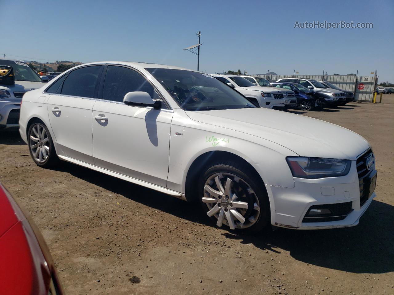 2014 Audi A4 Premium White vin: WAUAFAFL3EN020759