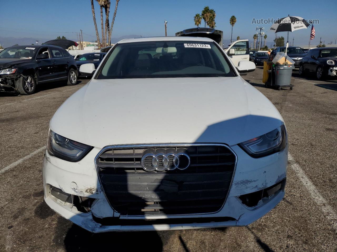 2013 Audi A4 Premium White vin: WAUAFAFL4DN024348