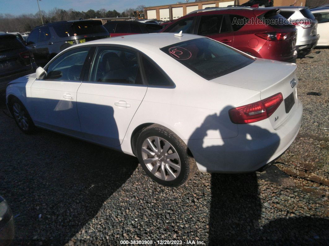 2013 Audi A4 2.0t Premium White vin: WAUAFAFL5DA067541