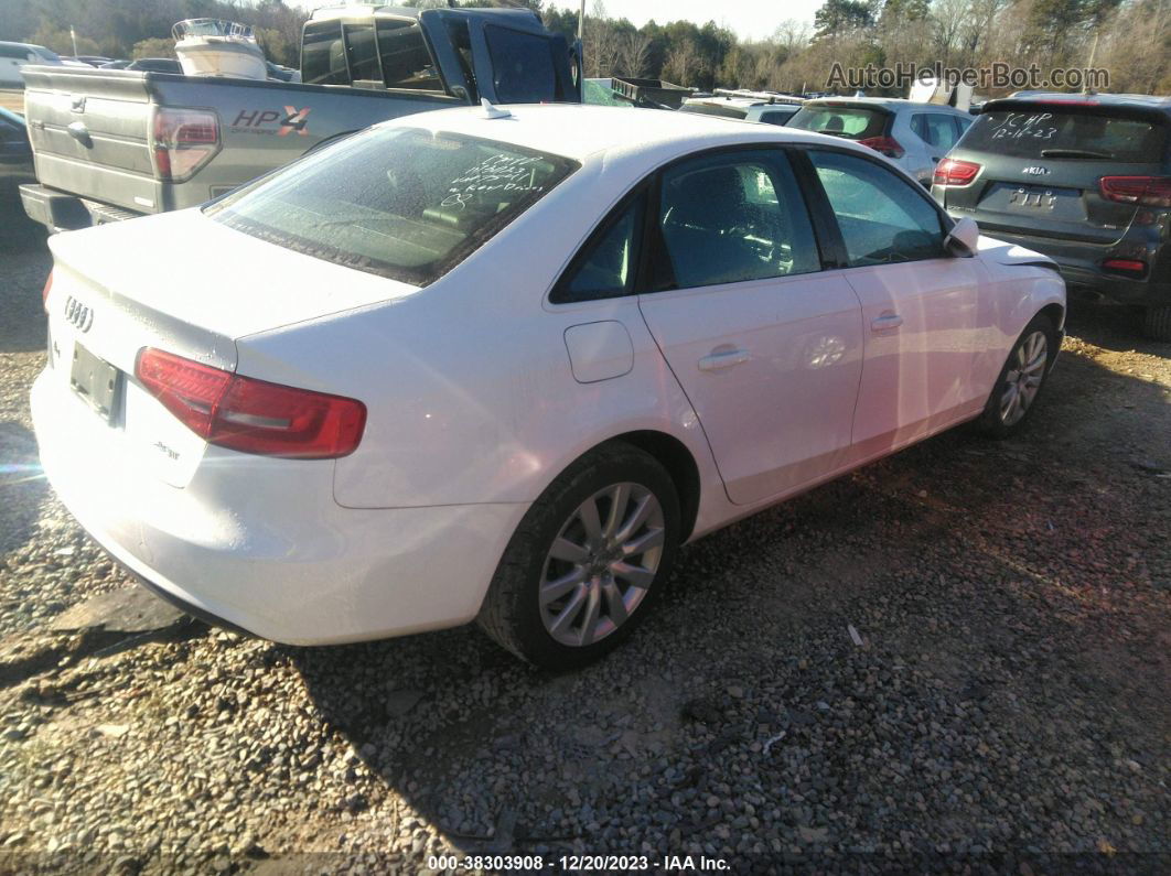 2013 Audi A4 2.0t Premium White vin: WAUAFAFL5DA067541