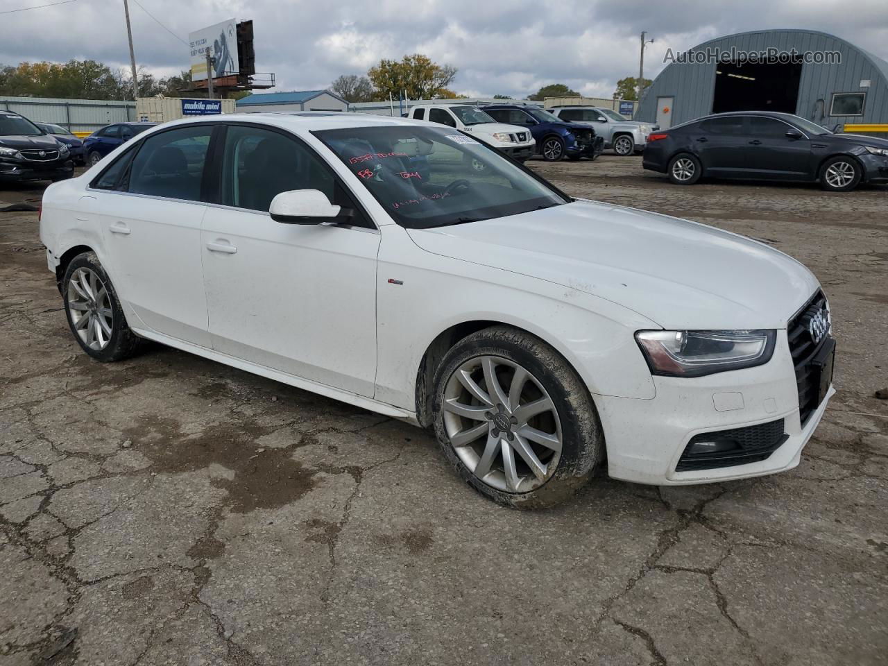 2014 Audi A4 Premium White vin: WAUAFAFL5EN012680