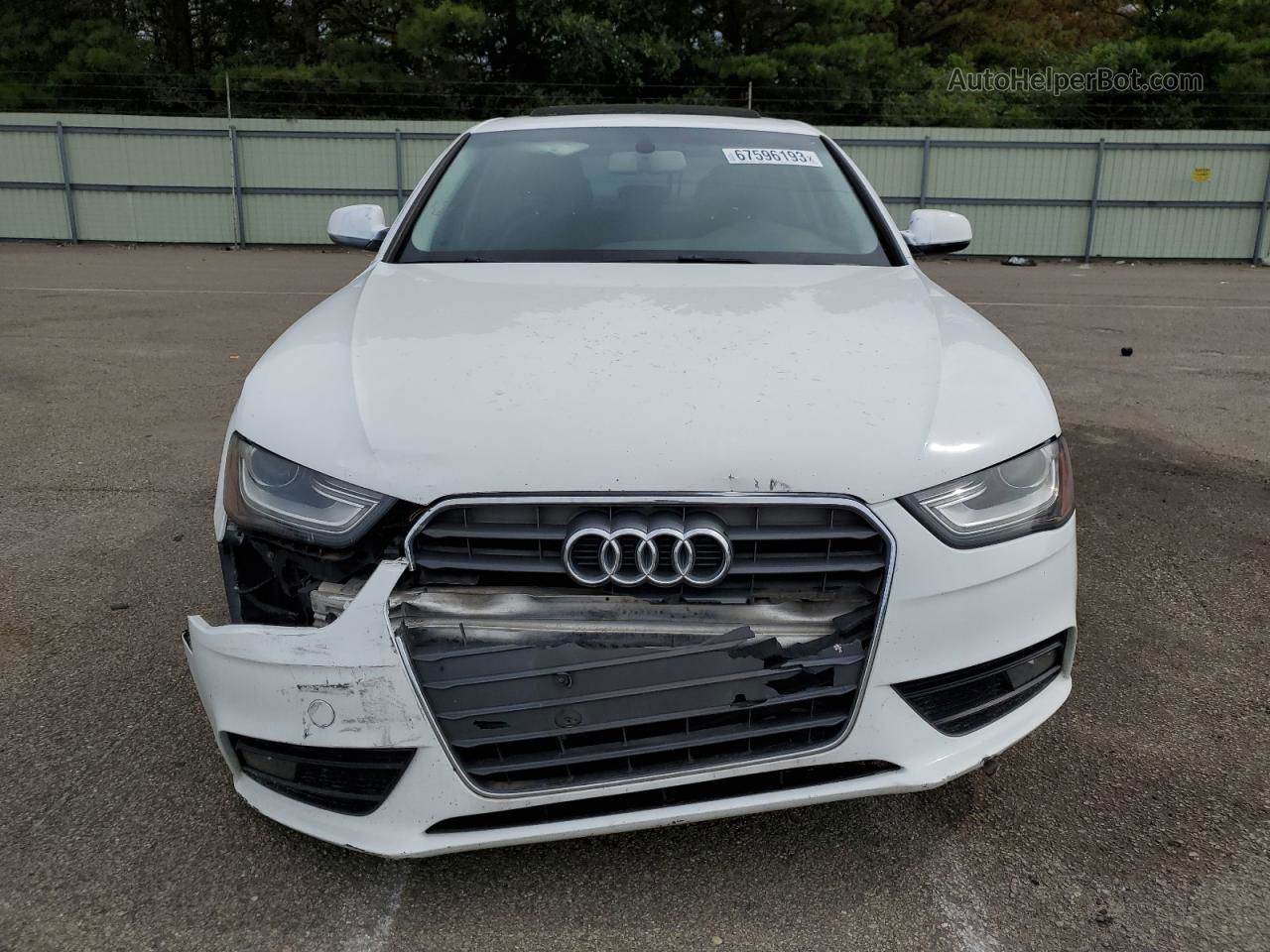 2013 Audi A4 Premium White vin: WAUAFAFL6DA131098