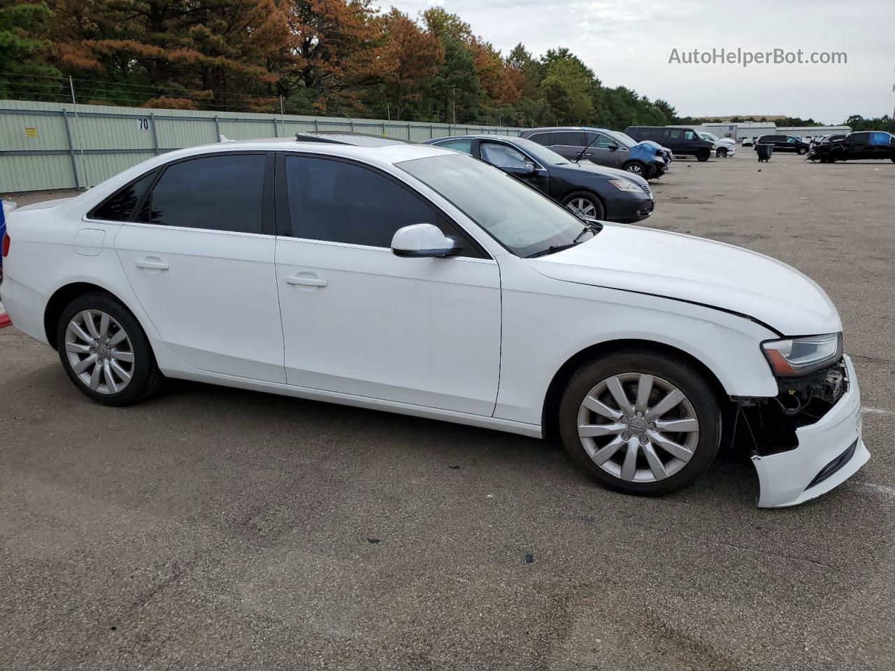 2013 Audi A4 Premium White vin: WAUAFAFL6DA131098