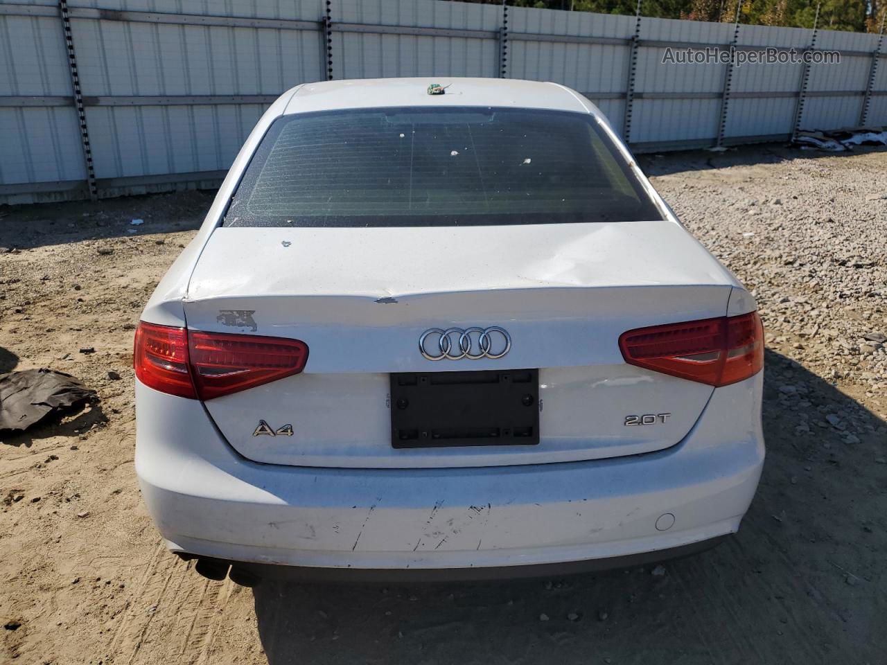 2013 Audi A4 Premium White vin: WAUAFAFL6DN025775