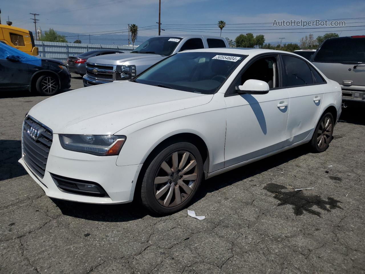 2014 Audi A4 Premium White vin: WAUAFAFL6EN001803