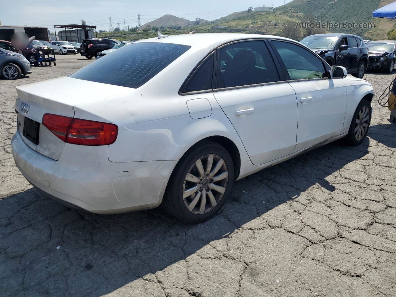 2014 Audi A4 Premium White vin: WAUAFAFL6EN001803