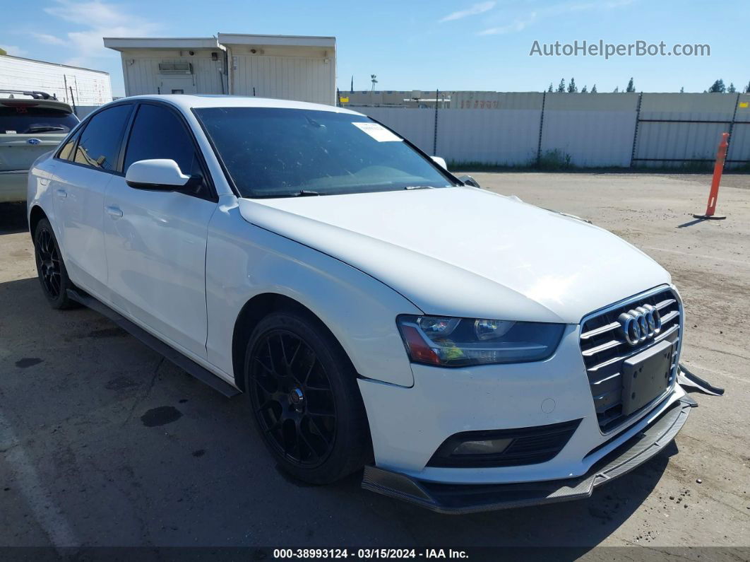 2014 Audi A4 2.0t Premium White vin: WAUAFAFL7EN024670