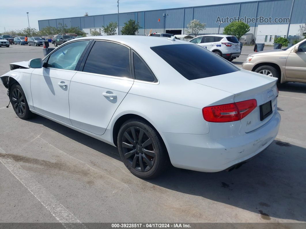 2013 Audi A4 2.0t Premium White vin: WAUAFAFL8DN049320