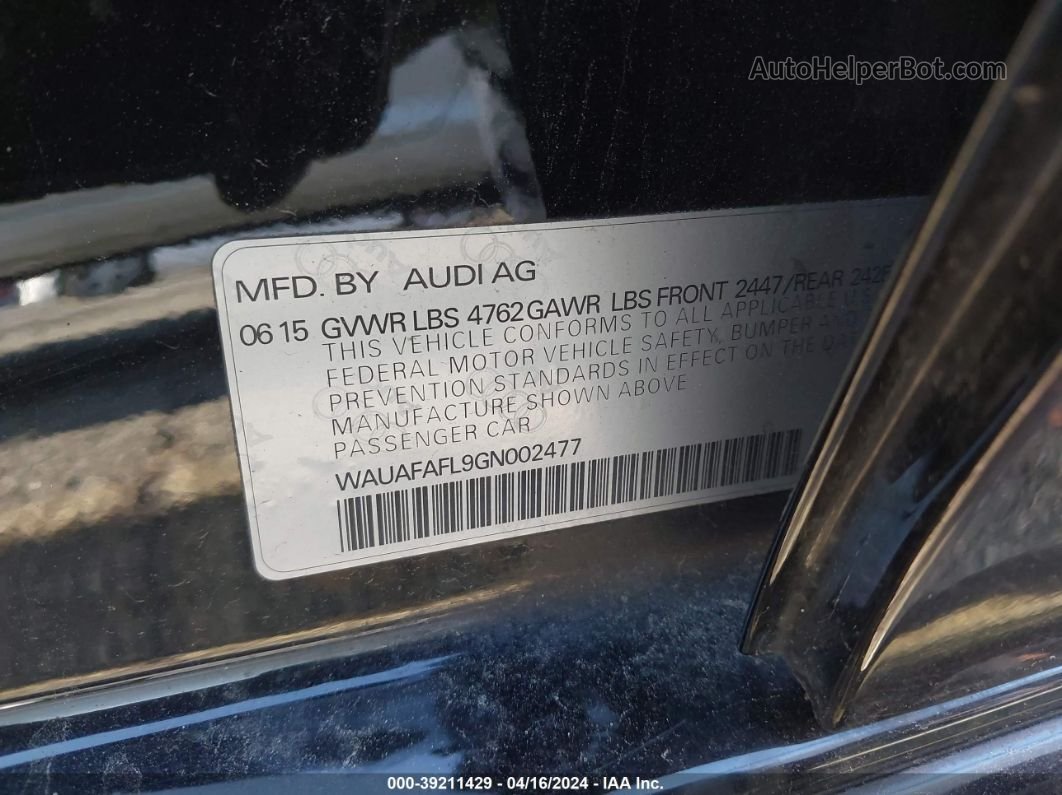 2016 Audi A4 2.0t Premium Black vin: WAUAFAFL9GN002477