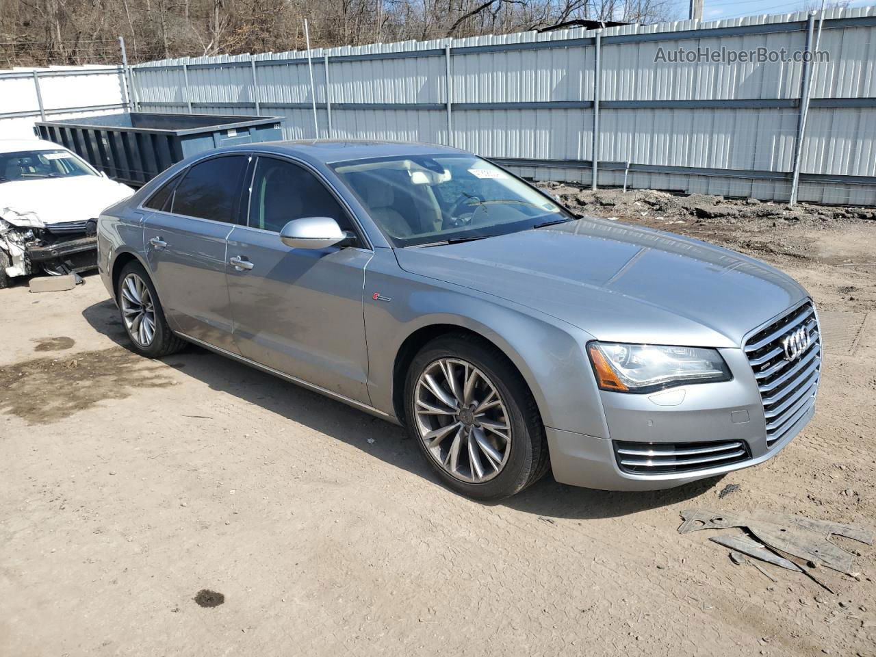 2014 Audi A8 Quattro Silver vin: WAUAGAFD1EN003304