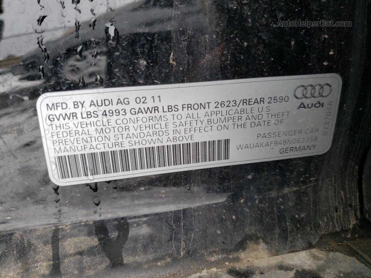 2011 Audi A6 Premium Black vin: WAUAKAFB4BN063358