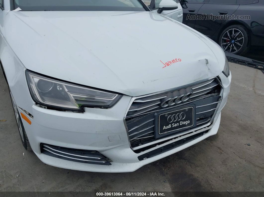 2017 Audi A4 2.0t Premium White vin: WAUANAF40HN050091