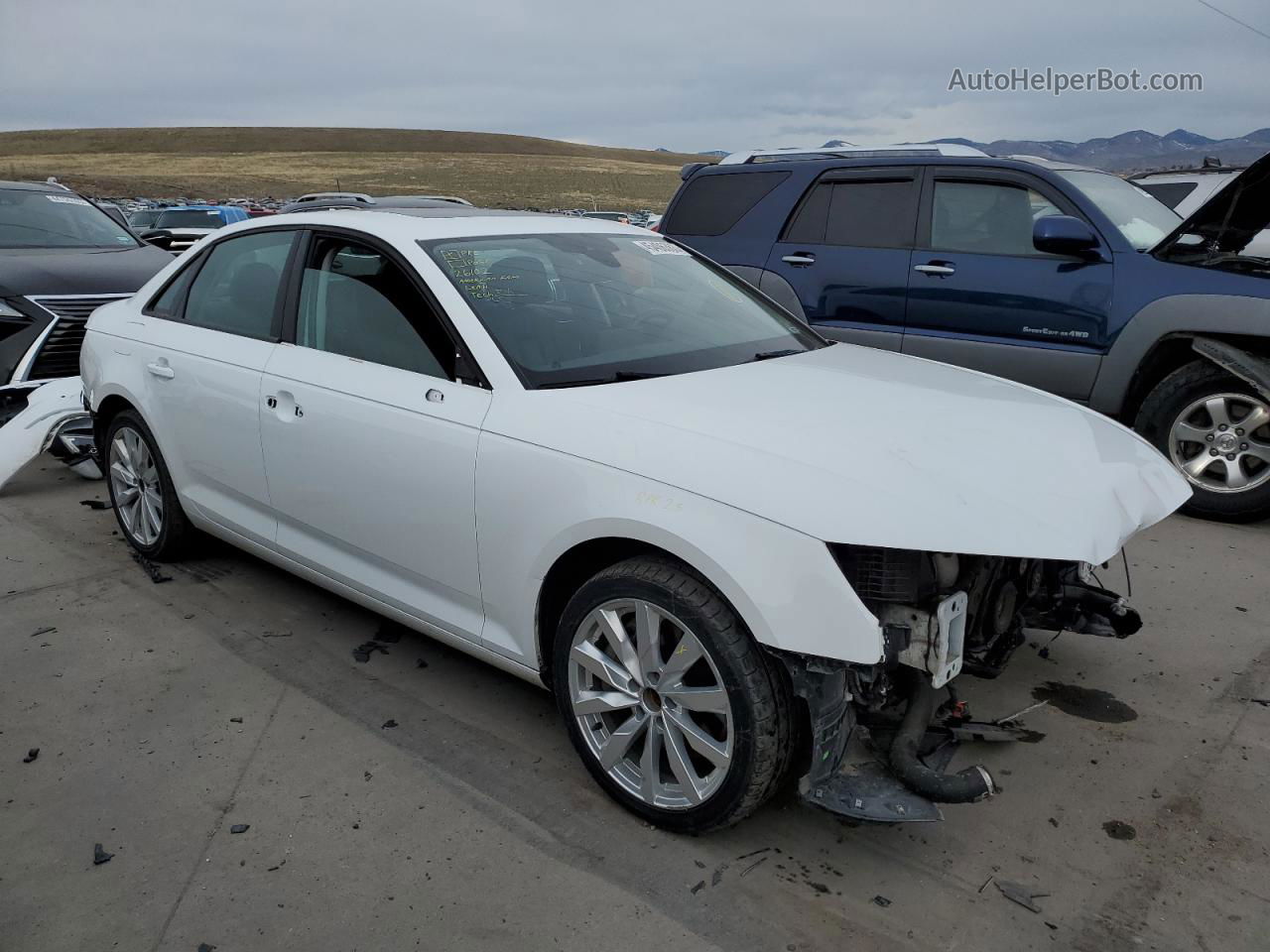 2017 Audi A4 Premium White vin: WAUANAF43HN001676