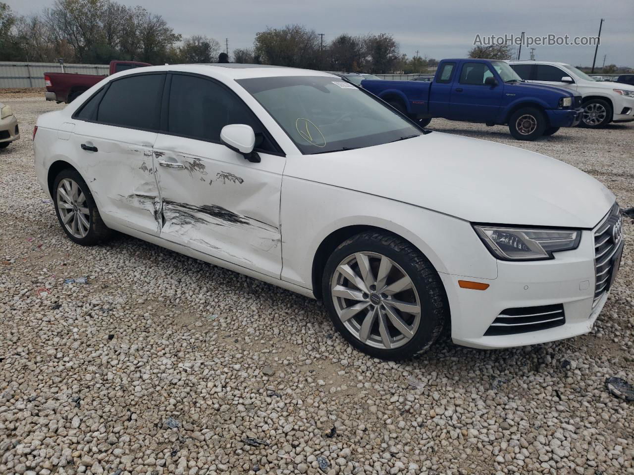 2017 Audi A4 Premium White vin: WAUANAF43HN004397