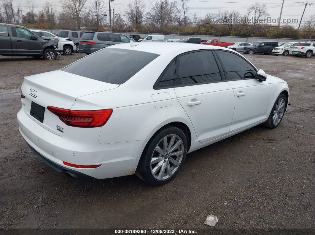 2017 Audi A4 2.0t Premium White vin: WAUANAF44HN011164