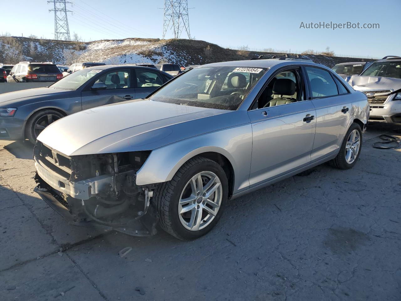 2017 Audi A4 Premium Silver vin: WAUANAF45HN026448