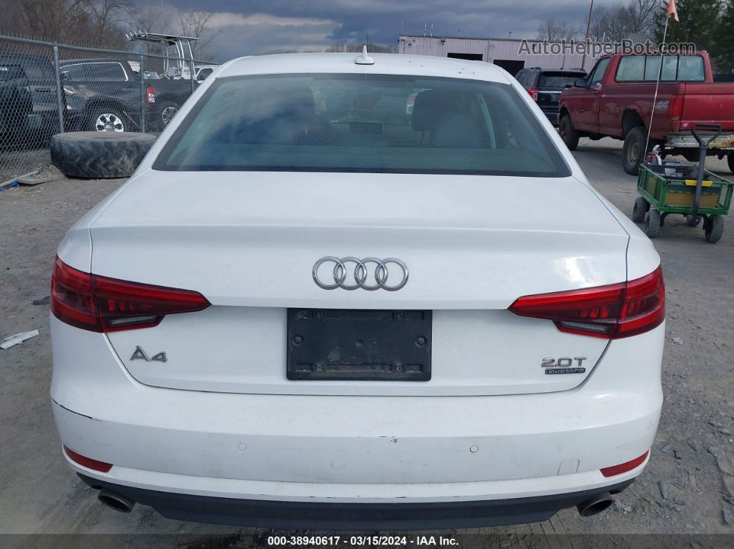 2017 Audi A4 2.0t Premium White vin: WAUANAF49HN009068