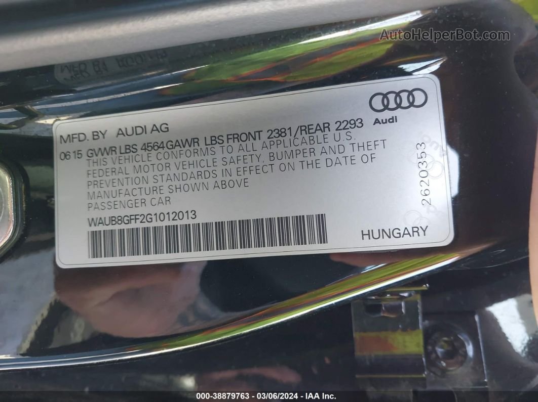 2016 Audi A3 2.0t Premium Black vin: WAUB8GFF2G1012013