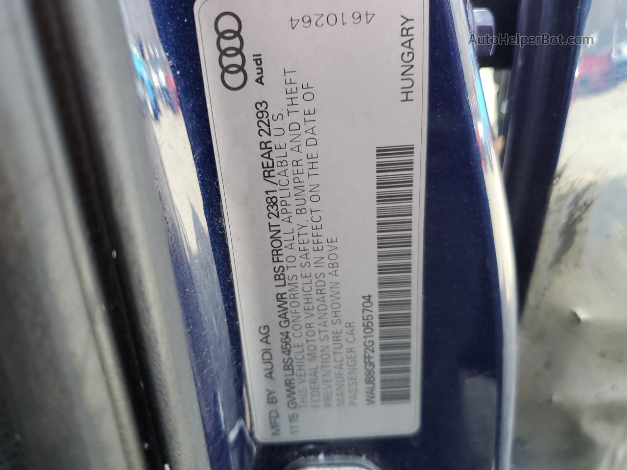 2016 Audi A3 Premium Blue vin: WAUB8GFF2G1055704