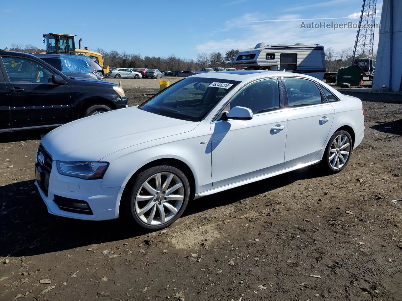 2014 Audi A4 Premium White vin: WAUBFAFL0EN013983