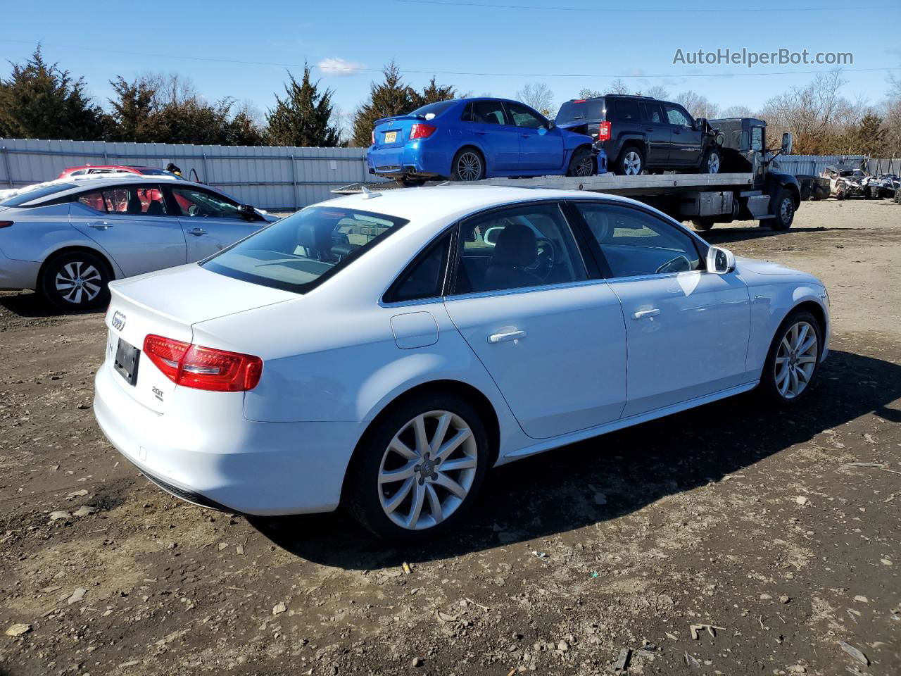 2014 Audi A4 Premium White vin: WAUBFAFL0EN013983