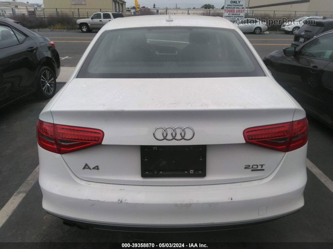 2014 Audi A4 2.0t Premium White vin: WAUBFAFL0EN044151