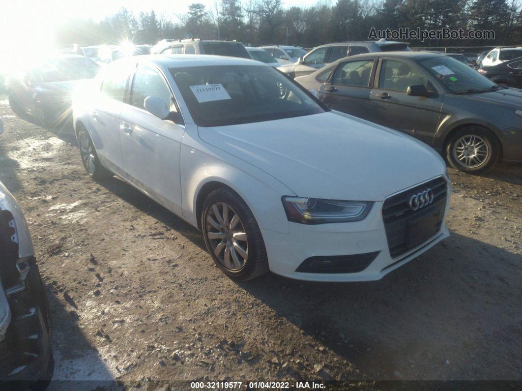 2013 Audi A4 Premium White vin: WAUBFAFL2DN006581