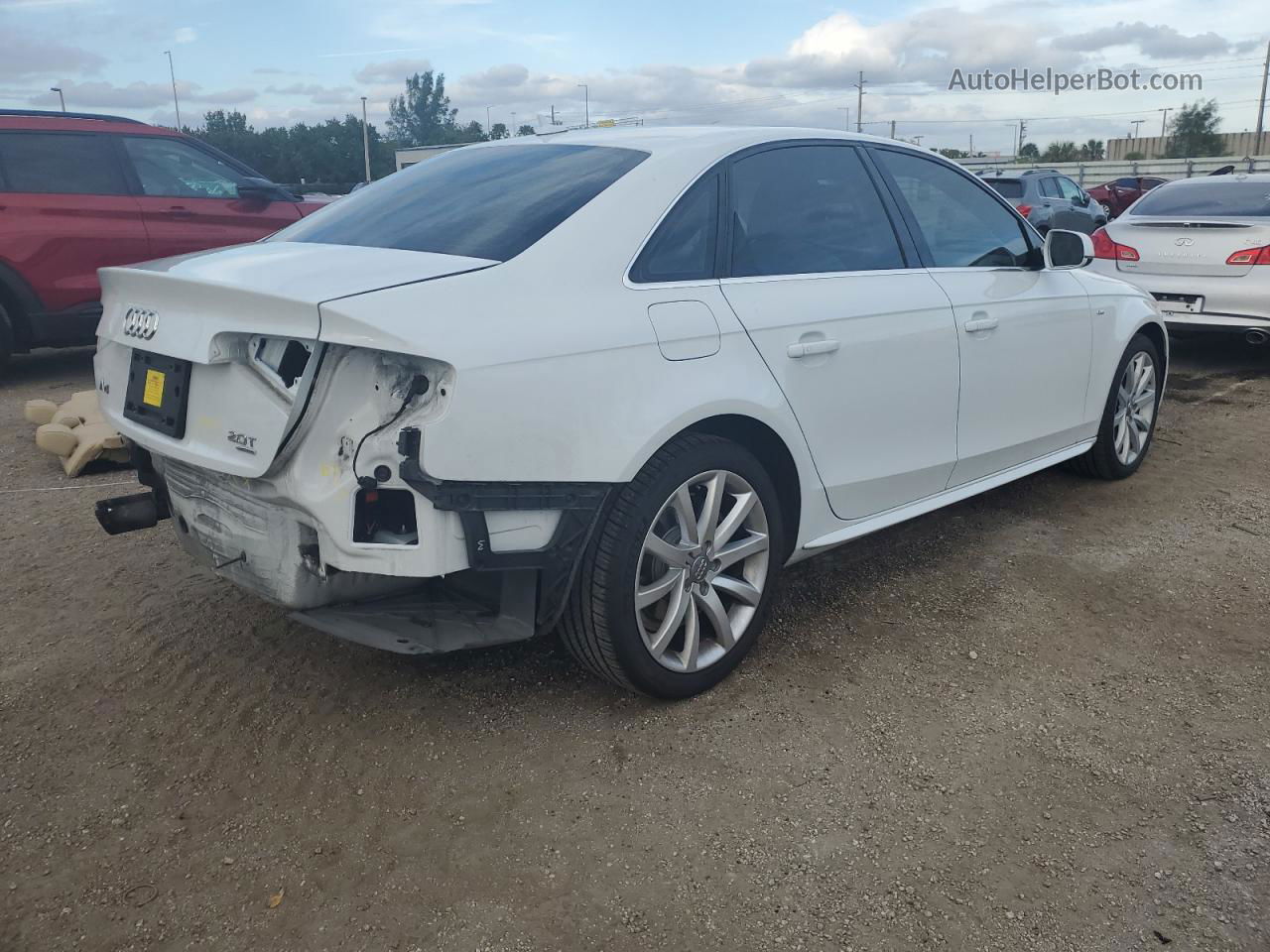 2014 Audi A4 Premium White vin: WAUBFAFL2EN008333