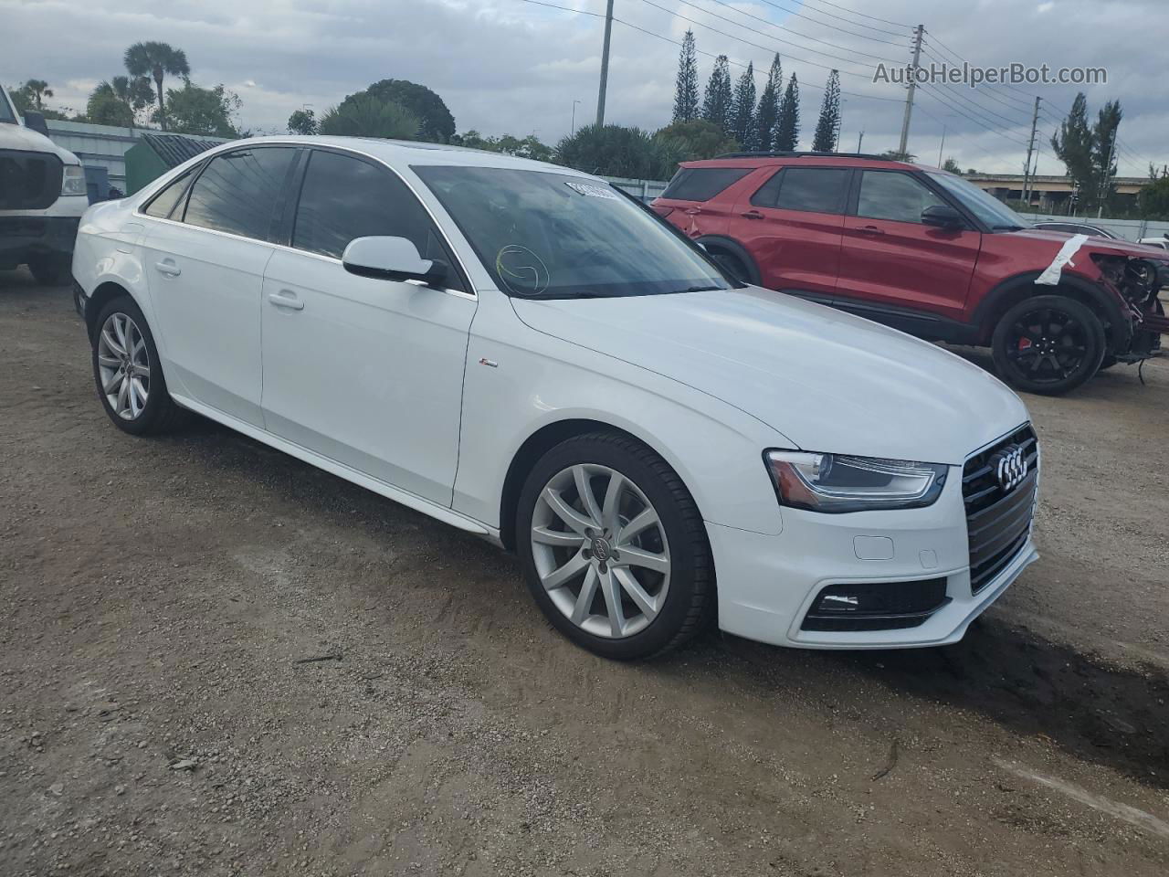 2014 Audi A4 Premium White vin: WAUBFAFL2EN008333