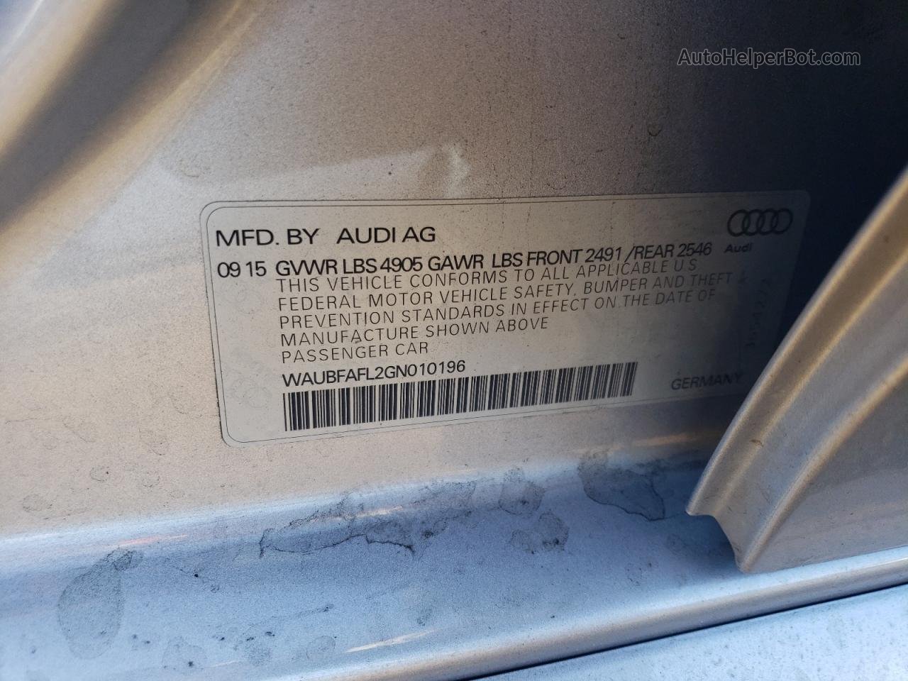 2016 Audi A4 Premium S-line Silver vin: WAUBFAFL2GN010196