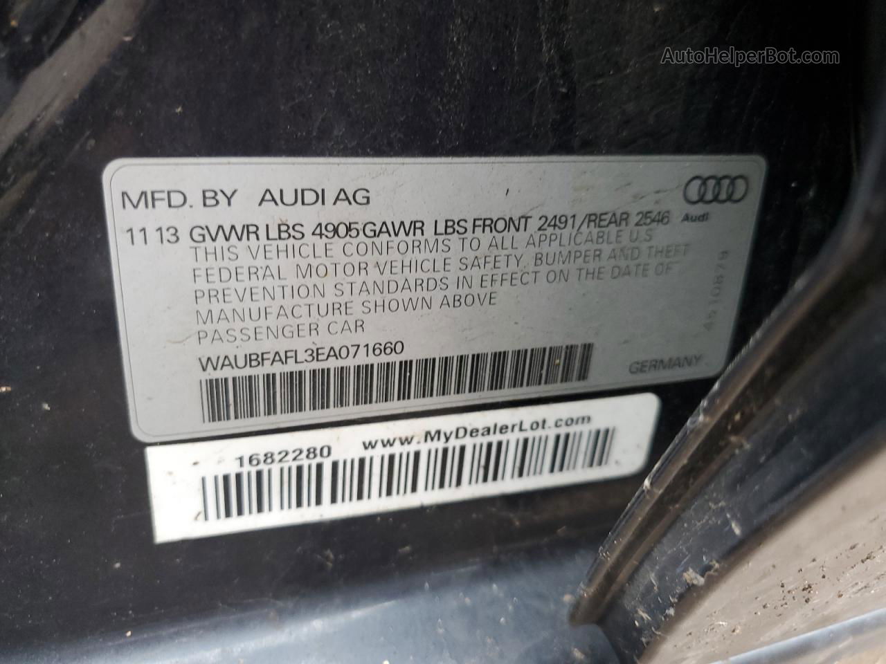 2014 Audi A4 Premium Purple vin: WAUBFAFL3EA071660