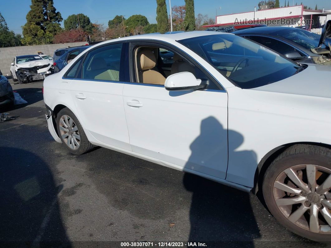 2013 Audi A4 2.0t Premium White vin: WAUBFAFL4DN020370