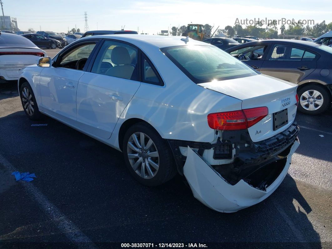 2013 Audi A4 2.0t Premium White vin: WAUBFAFL4DN020370