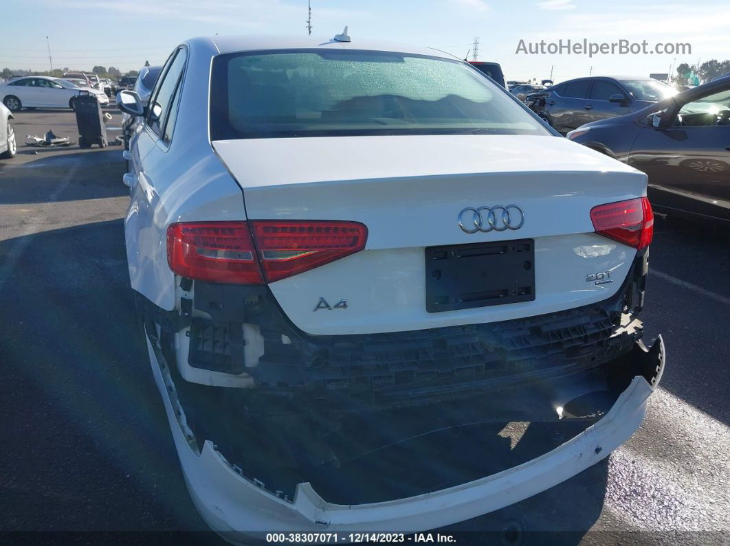 2013 Audi A4 2.0t Premium White vin: WAUBFAFL4DN020370