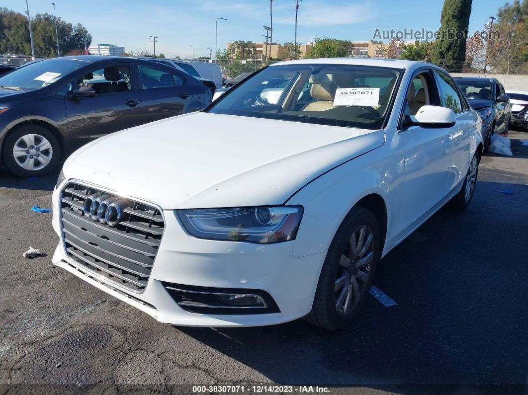 2013 Audi A4 2.0t Premium White vin: WAUBFAFL4DN020370