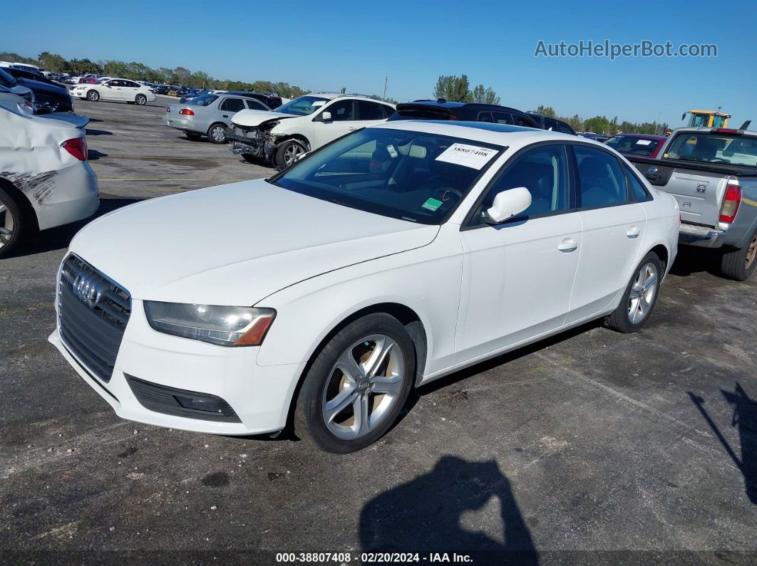 2013 Audi A4 2.0t Premium White vin: WAUBFAFL4DN047505