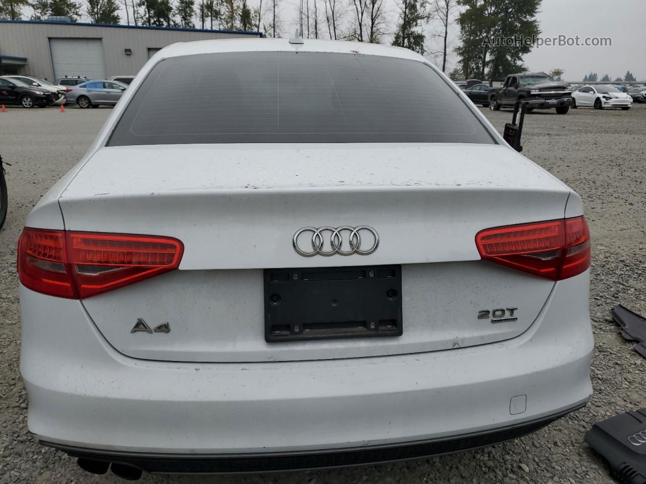 2014 Audi A4 Premium White vin: WAUBFAFL6EA082474