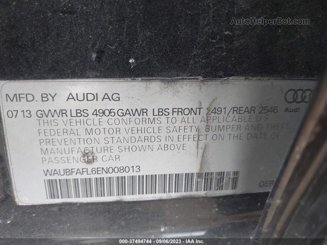 2014 Audi A4 2.0t Premium Black vin: WAUBFAFL6EN008013